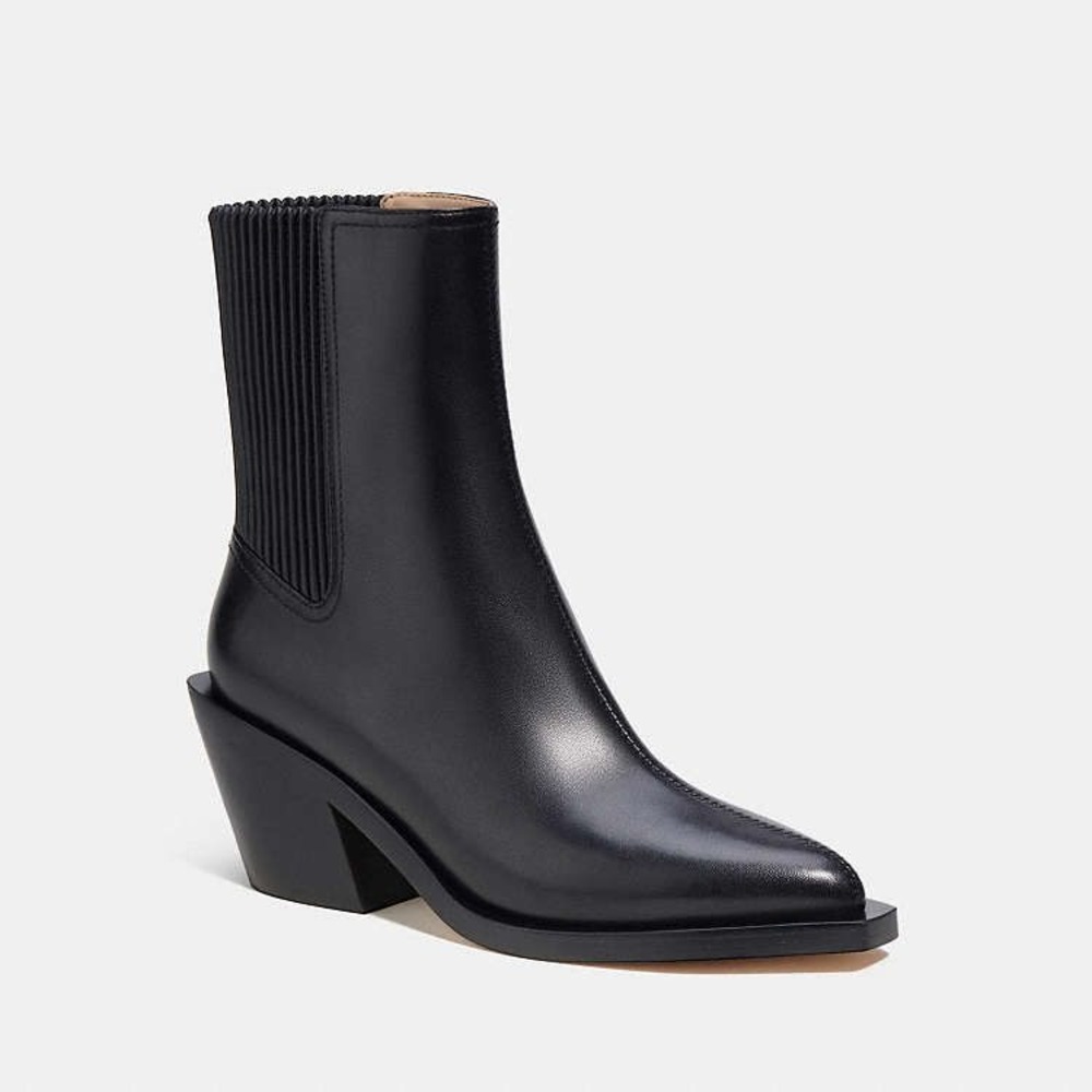 NEW Coach Black Leather‎ Prestyn Bootie Women's Size 5